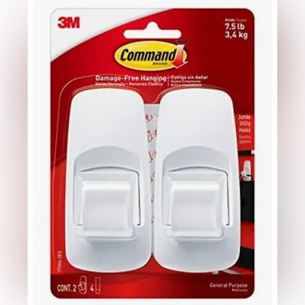 Command Utility Hooks 2-pack 7.5 lbs each